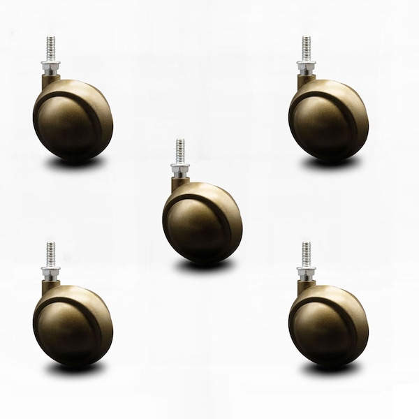 2.5 Inch Windsor Antique Metal Ball Caster - 5/16 Inch Threaded Stem, 5PK